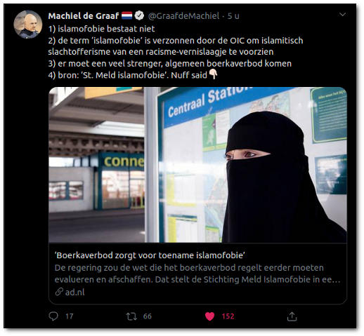Islamofobie bestaat niet
