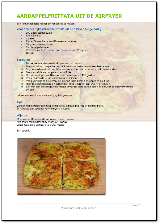 Recept aardappelfrittata uit de airfryer downloaden