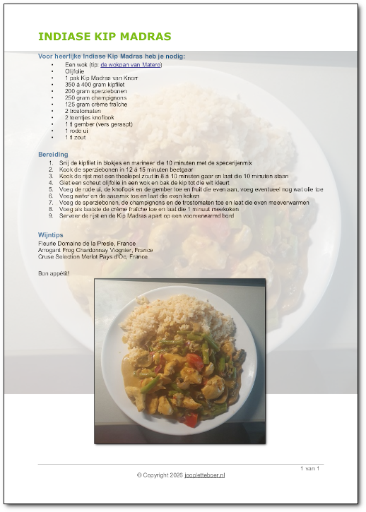 Recept Indiase Kip Madras downloaden