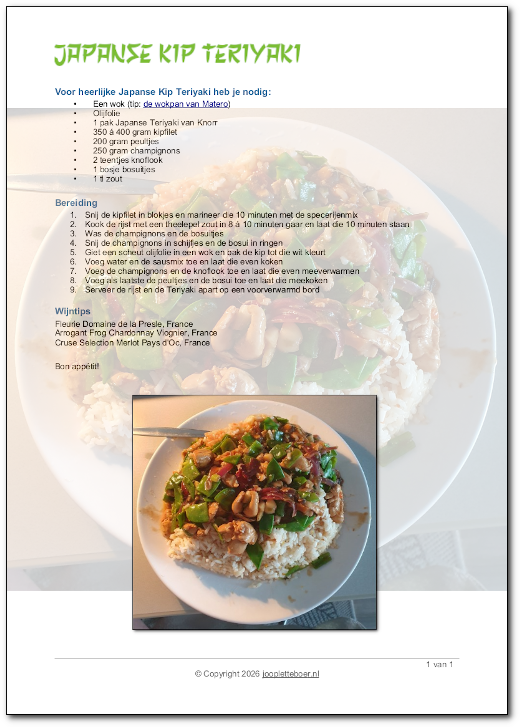 Recept Japanse Kip Teriyaki downloaden